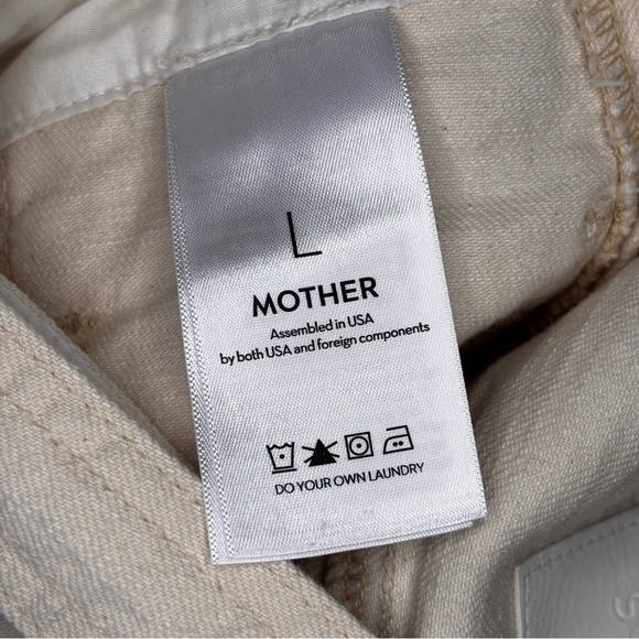 MOTHER Superior Overalls | Cream | Large | Wide Leg Denim - Picture 14 of 16